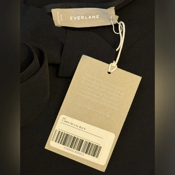 EVERLANE The Triacetate Belted Jumpsuit Black Sz 6 NWT - Picture 10 of 15